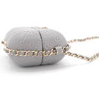 Chanel Airpods Case Charm Lambskin Coco Mark Quilted Chain Gray — view 5