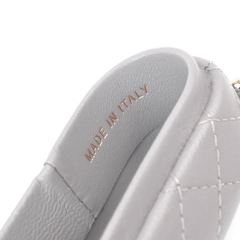 Chanel Airpods Case Charm Lambskin Coco Mark Quilted Chain Gray — view 7