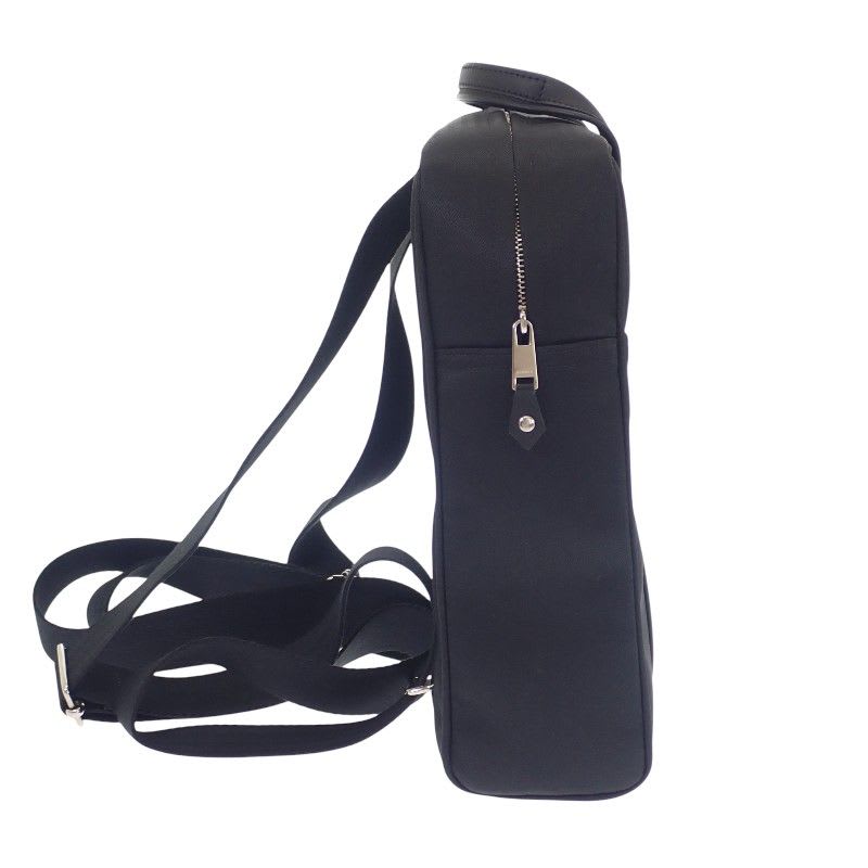 Hermes Acapulco Sac A Dos Backpack Rucksack Daypack Leather Toile Chevron Black — view 6