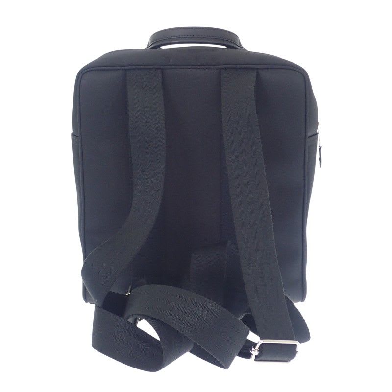 Hermes Acapulco Sac A Dos Backpack Rucksack Daypack Leather Toile Chevron Black — view 5