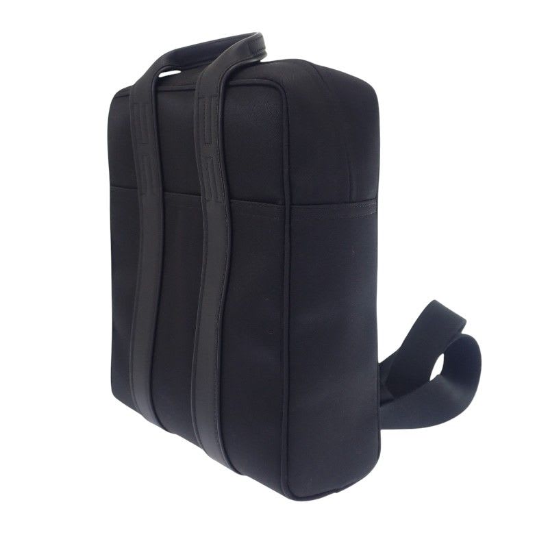 Hermes Acapulco Sac A Dos Backpack Rucksack Daypack Leather Toile Chevron Black — view 4