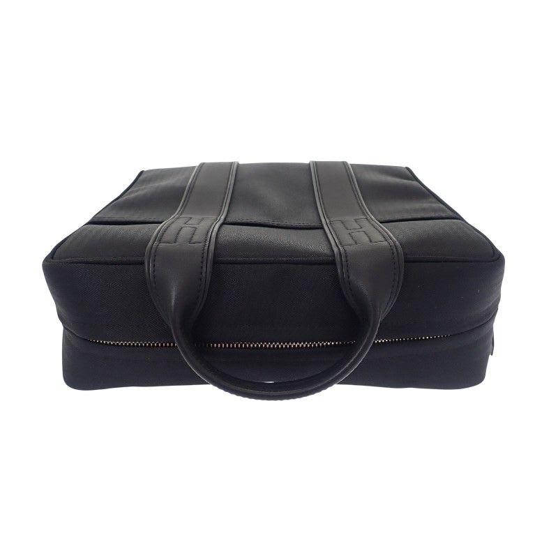 Hermes Acapulco Sac A Dos Backpack Rucksack Daypack Leather Toile Chevron Black — view 8