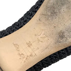 Louis Vuitton Nina Line Flat Shoes Ballet Raffia Lvhardware Black — view 8