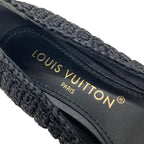 Louis Vuitton Nina Line Flat Shoes Ballet Raffia Lvhardware Black — view 7
