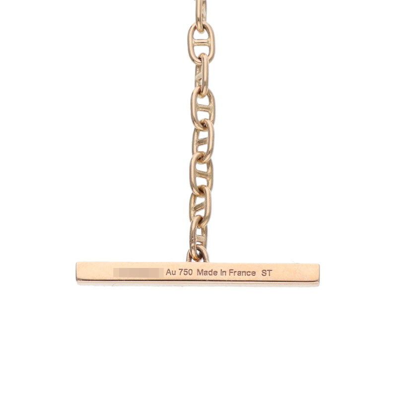 Hermes Chaine D'ancre Contour GM 18K Pink Gold Diamond Necklace ST — view 4