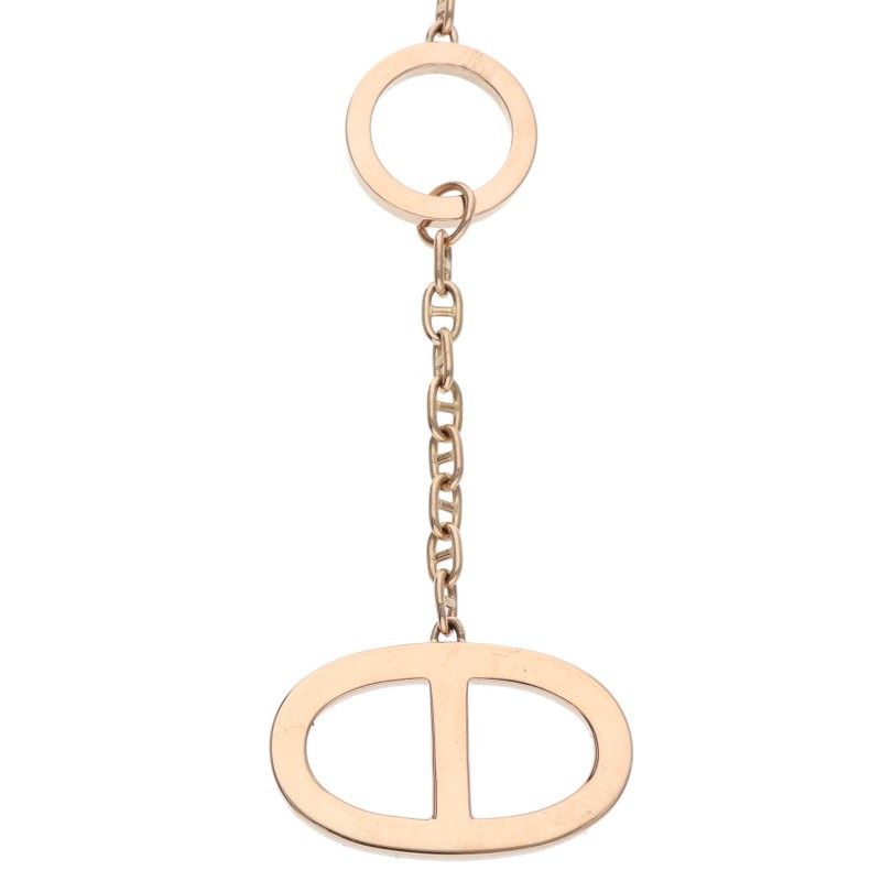 Hermes Chaine D'ancre Contour GM 18K Pink Gold Diamond Necklace ST — view 5