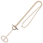 Hermes Chaine D'ancre Contour GM 18K Pink Gold Diamond Necklace ST — view 3