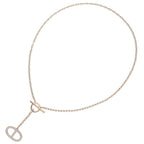 Hermes Chaine Dancre Contour GM 18K Pink Gold Diamond Necklace SH — view 3