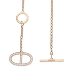 Hermes Chaine Dancre Contour GM 18K Pink Gold Diamond Necklace SH — view 4