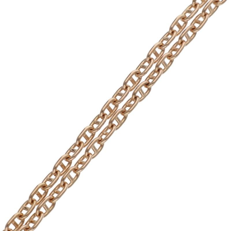 Hermes Chaine Dancre Contour GM 18K Pink Gold Diamond Necklace SH — view 6