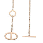 Hermes Chaine Dancre Contour GM 18K Pink Gold Diamond Necklace SH — view 5