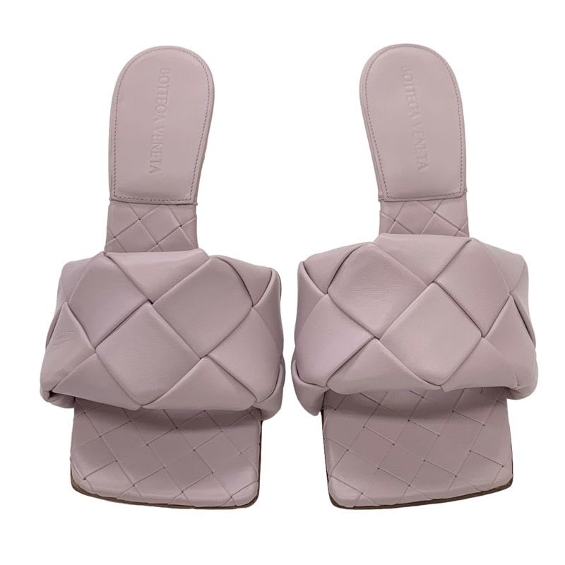 Bottega Veneta Sandals Mule Lido Intrecciato Leather Pink — view 2