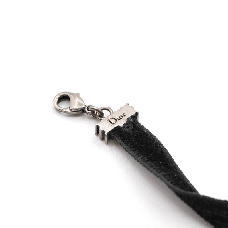 Christian Dior J'a Necklace Choker Black Silver Rhinestone Logo — view 7