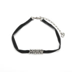 Christian Dior J'a Necklace Choker Black Silver Rhinestone Logo — view 3