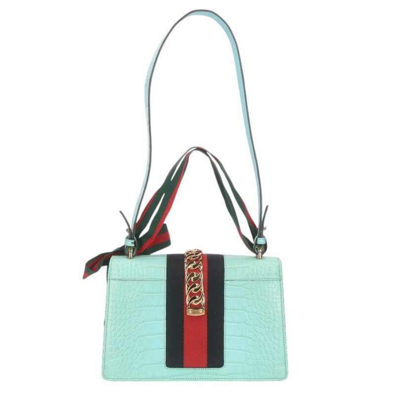 Gucci Sylvie Croco Leather Shoulder Bag — view 3