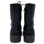 Chanel Boots Short Coco Mark Calfskin Lace Up Black — view 5