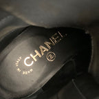 Chanel Boots Short Coco Mark Calfskin Lace Up Black — view 7