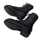 Chanel Boots Short Coco Mark Calfskin Lace Up Black — view 6