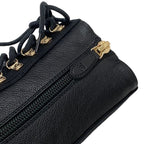 Chanel Boots Short Coco Mark Calfskin Lace Up Black — view 9
