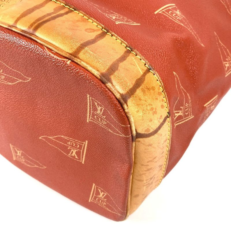 Louis Vuitton Shoulder Bag Saint-Tropez Leather Canvas Abogany Orange