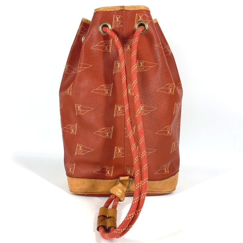 Louis Vuitton Shoulder Bag Saint-Tropez Leather Canvas Abogany Orange