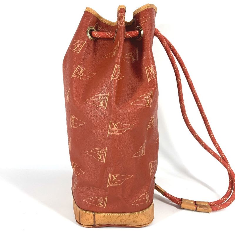 Louis Vuitton Shoulder Bag Saint-Tropez Leather Canvas Abogany Orange