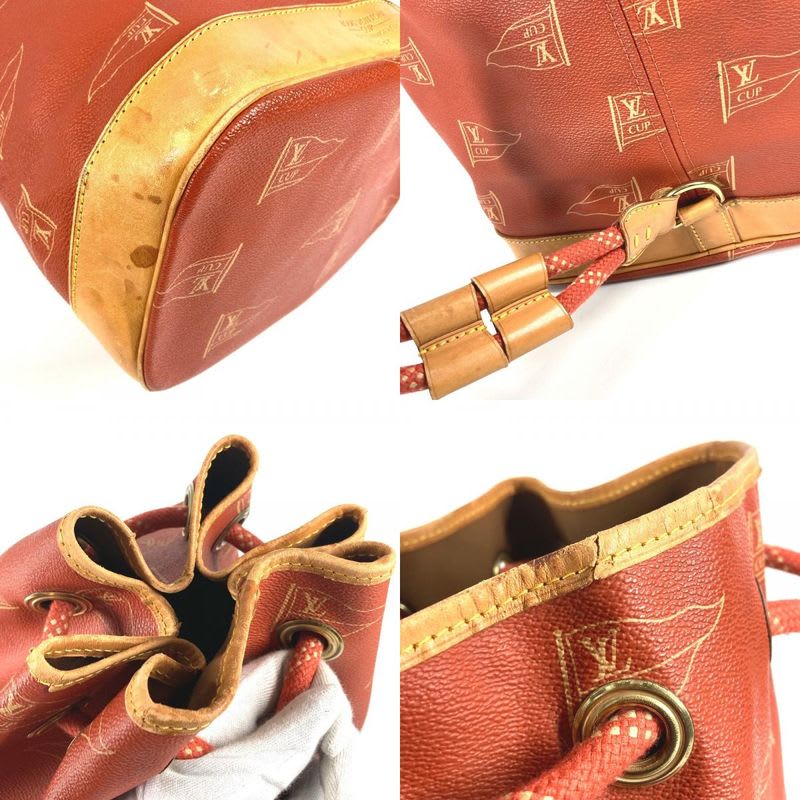 Louis Vuitton Shoulder Bag Saint-Tropez Leather Canvas Abogany Orange