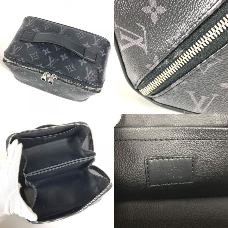 Louis Vuitton Handbag Toiletry Bag Monogram Eclipse Canvas Black