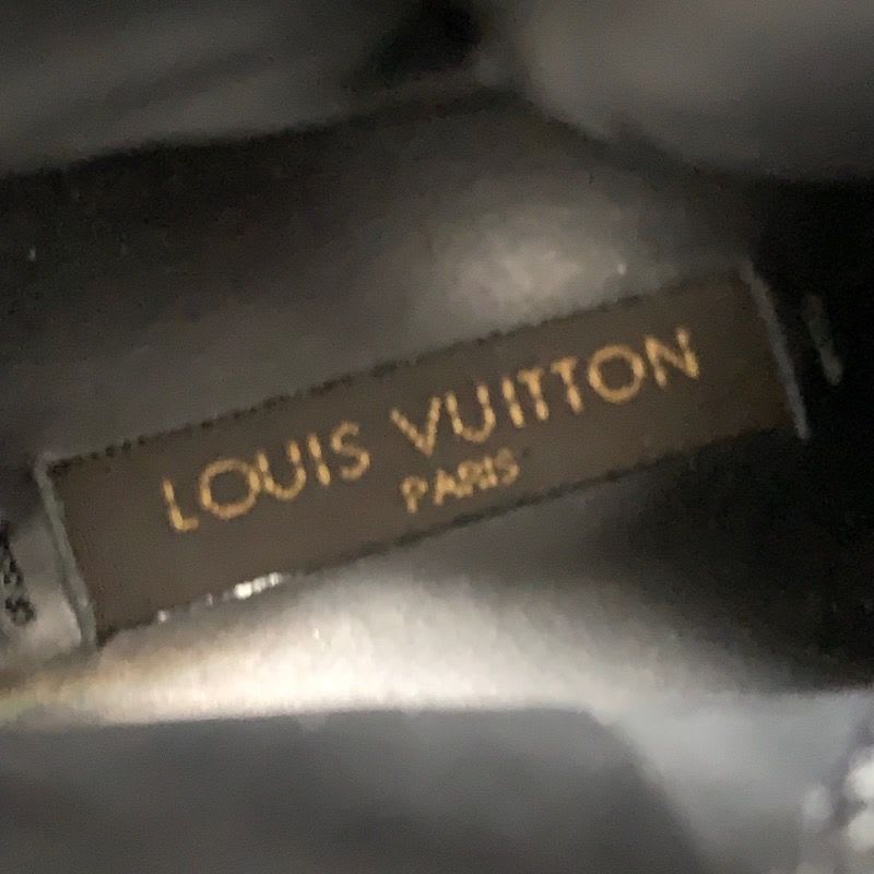 Louis Vuitton Monogram Boots Short Lace Up Wedge Sole Suede Nylon Black — view 7