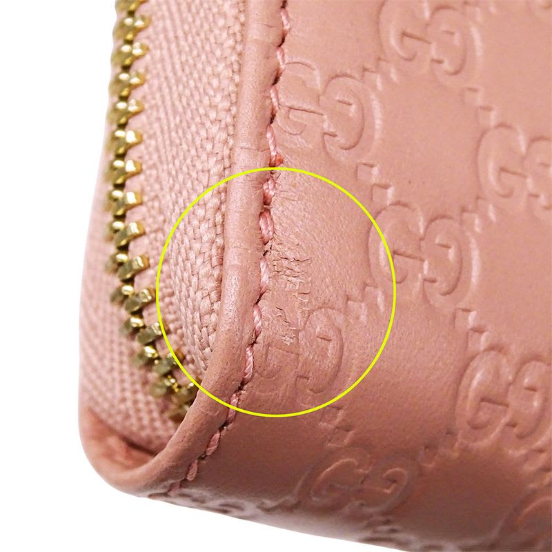 Gucci Wallet Long Microshima Leather Pink Round — view 9