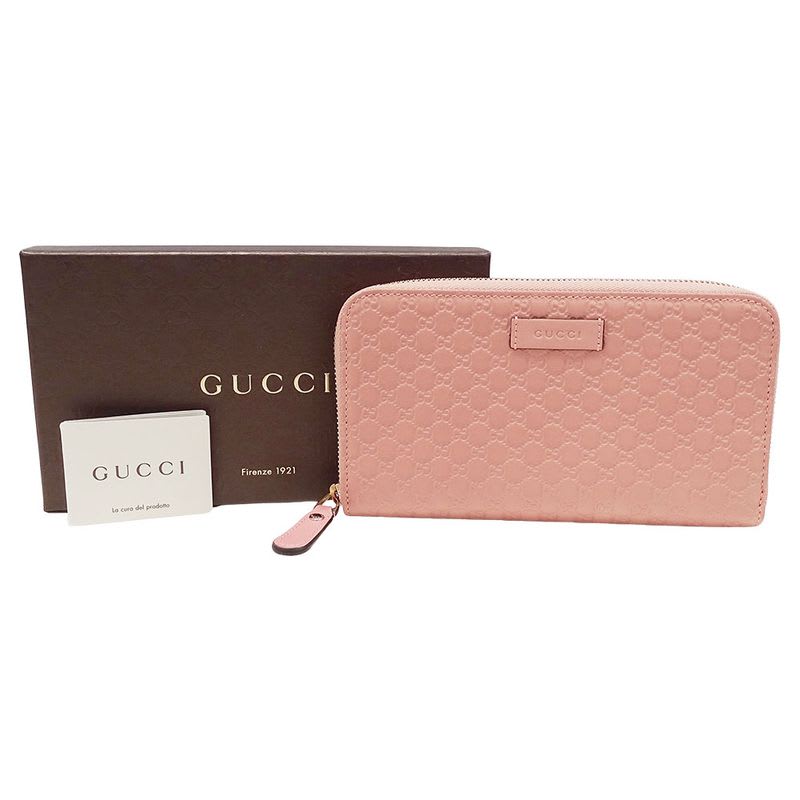 Gucci Wallet Long Microshima Leather Pink Round — view 5