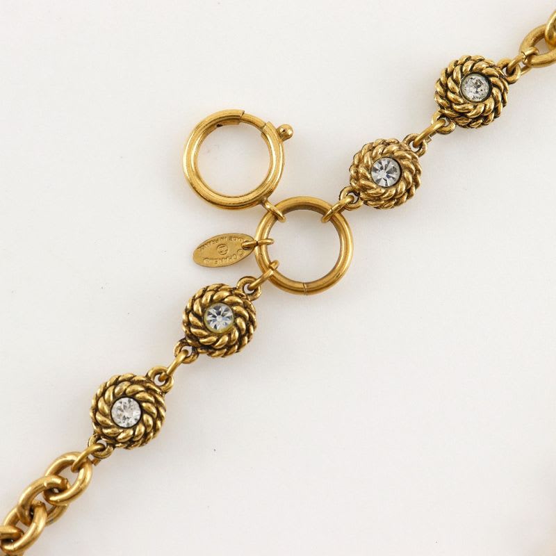Chanel Chain Belt Vintage Gold Plated Rhinestone — view 5