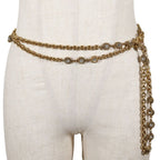 Chanel Chain Belt Vintage Gold Plated Rhinestone — view 3
