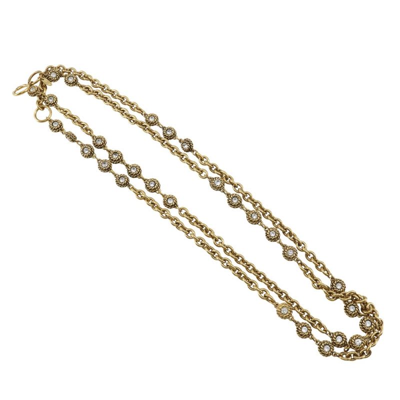 Chanel Chain Belt Vintage Gold Plated Rhinestone — view 4