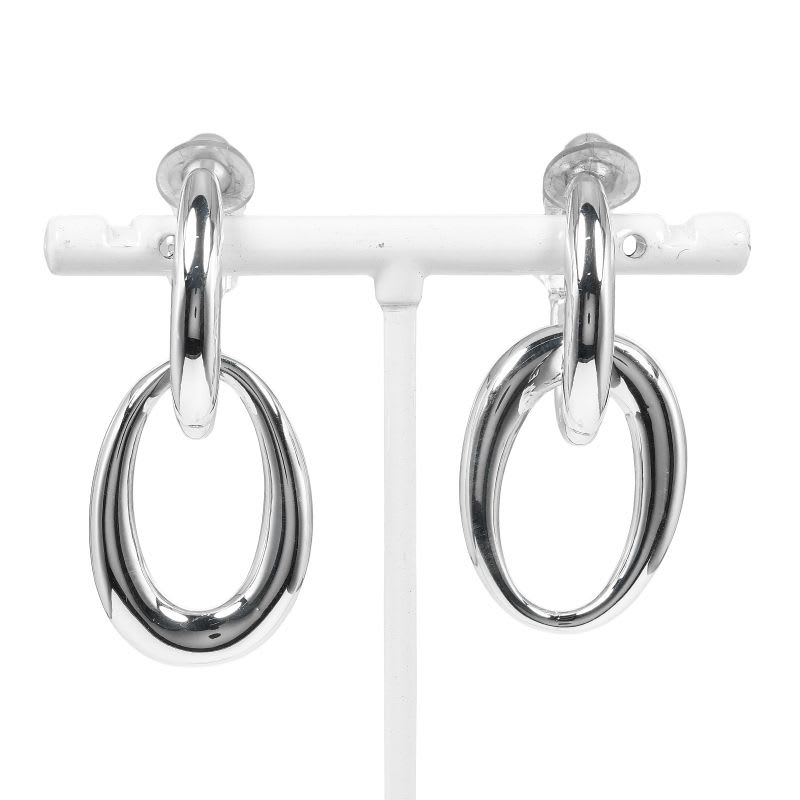 Chanel Double Hoop Silver 925 27.2 g Earrings — view 3