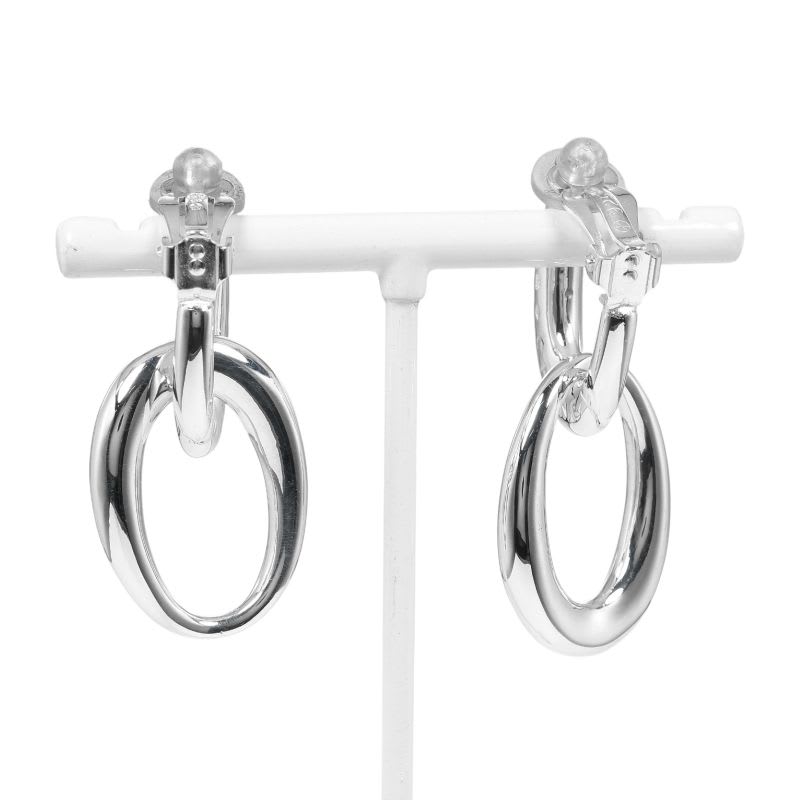 Chanel Double Hoop Silver 925 27.2 g Earrings — view 5