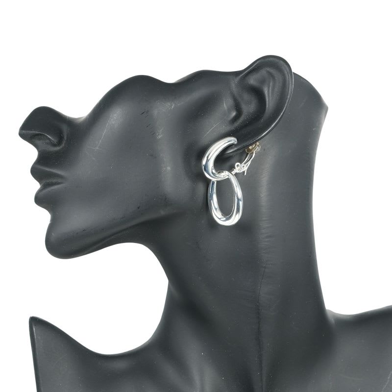 Chanel Double Hoop Silver 925 27.2 g Earrings — view 4