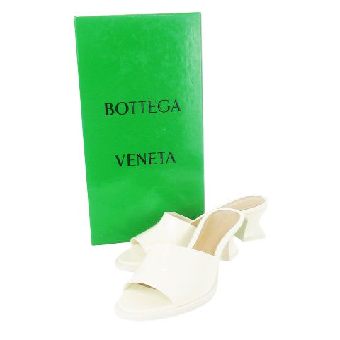 Bottega Veneta CHA Sandal Mule Leather 36.5 White CK26 — view 8