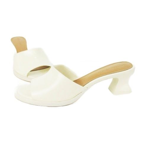 Bottega Veneta CHA Sandal Mule Leather 36.5 White CK26 — view 2