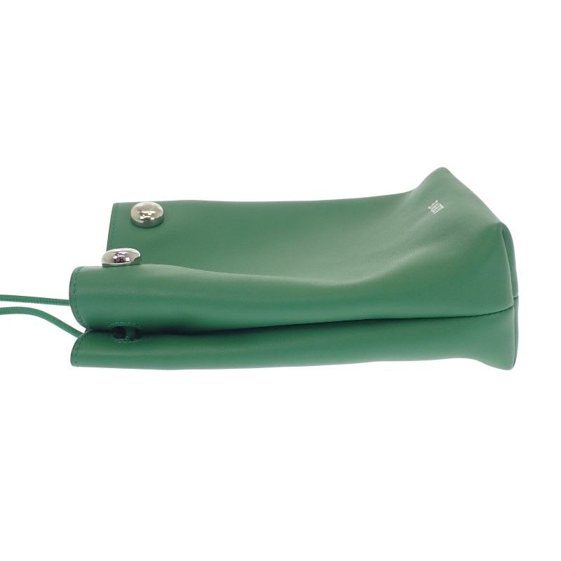 Loewe Pebble Pouch Canbsppx01 Shoulder Bag Calf Green Silver Hardware — view 6