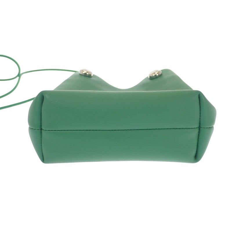 Loewe Pebble Pouch Canbsppx01 Shoulder Bag Calf Green Silver Hardware — view 9