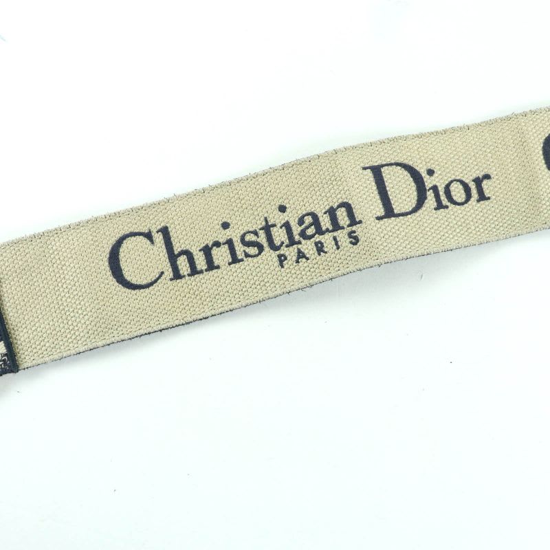 Christian Dior S8557 Cbte Canvas Leather Embroidery Shoulder Strap Navy — view 7