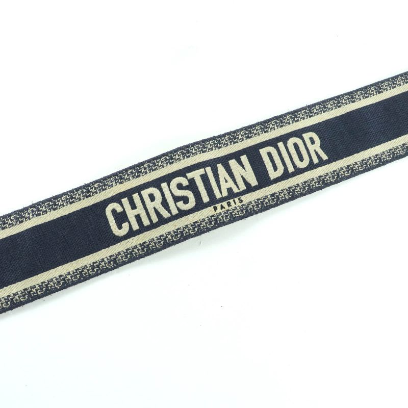 Christian Dior S8557 Cbte Canvas Leather Embroidery Shoulder Strap Navy — view 6