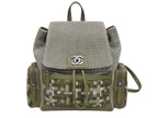 Chanel Backpack CC Logo Cuban Pocket Tweed Canvas Cruise Collection