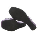 Prada Strap Sandals Mule Square Toe Enamel Patent Leather 34.5 Purple GV GY62 — view 7