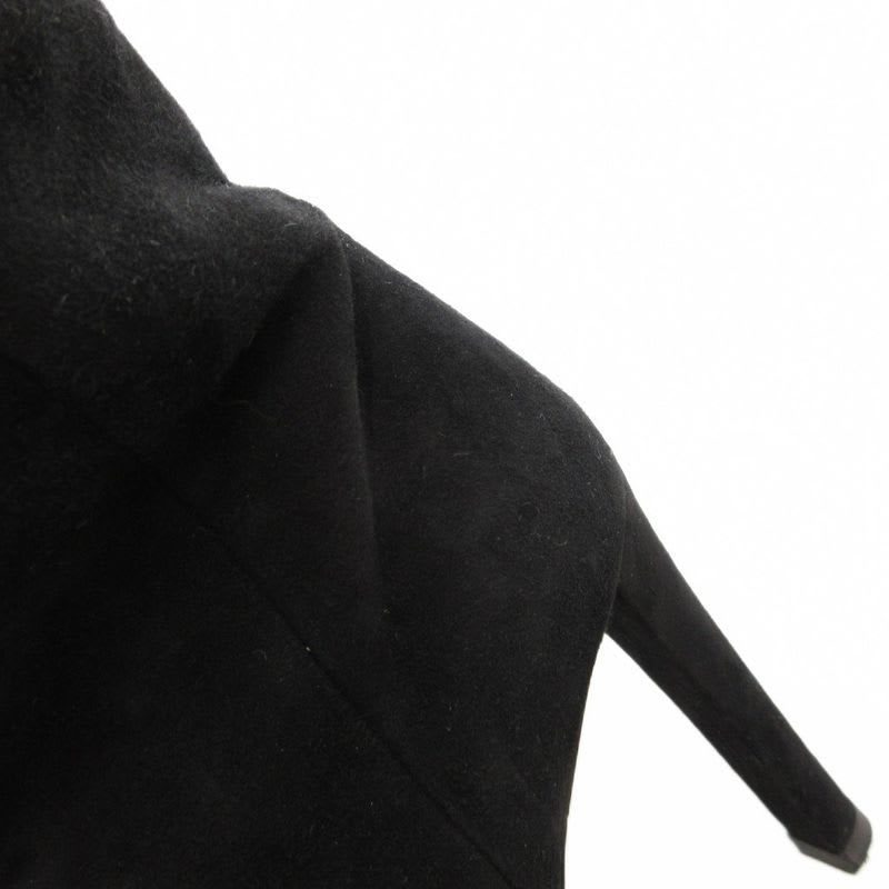 Prada Suede Long Boots High Heels Thick Sole Side Zip 36.5 Black GV GY62 — view 8