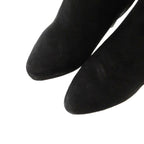 Prada Suede Long Boots High Heels Thick Sole Side Zip 36.5 Black GV GY62 — view 4