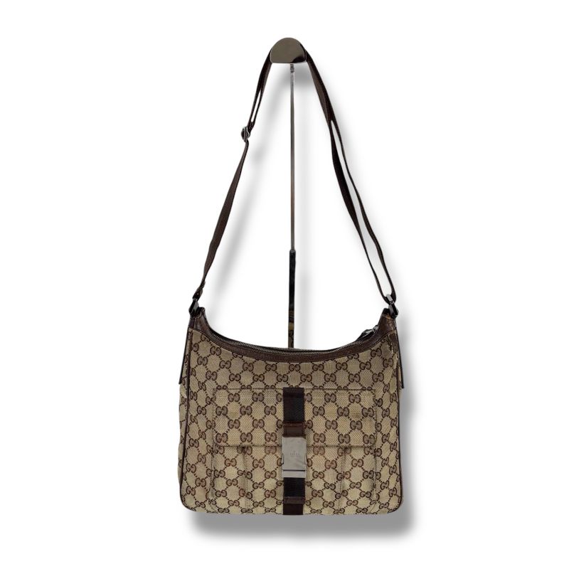 Gucci GG Canvas One Shoulder Bag Brown — view 3