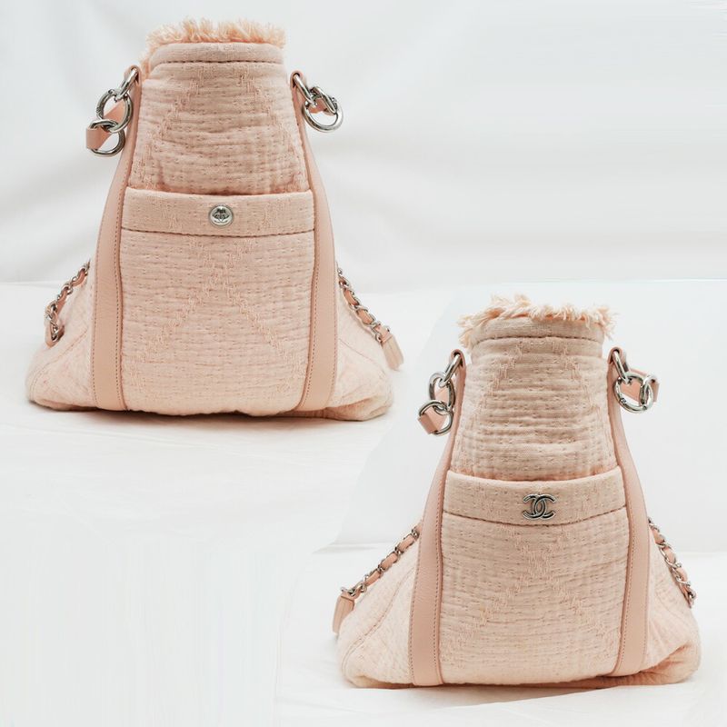 Chanel Large Shopping Bag Tote Hand Silver Hardware Pink — view 4