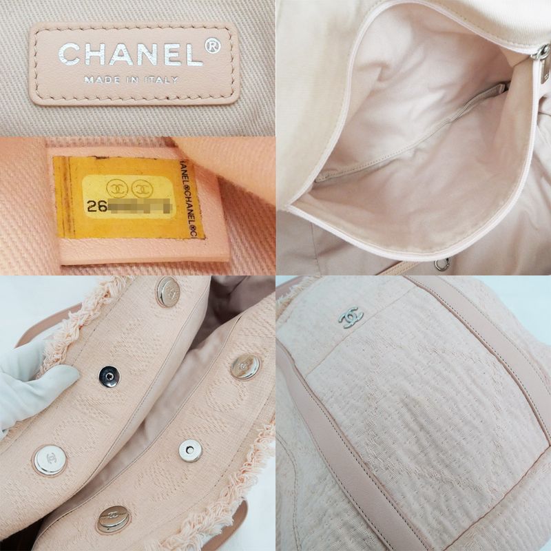 Chanel Large Shopping Bag Tote Hand Silver Hardware Pink — view 7